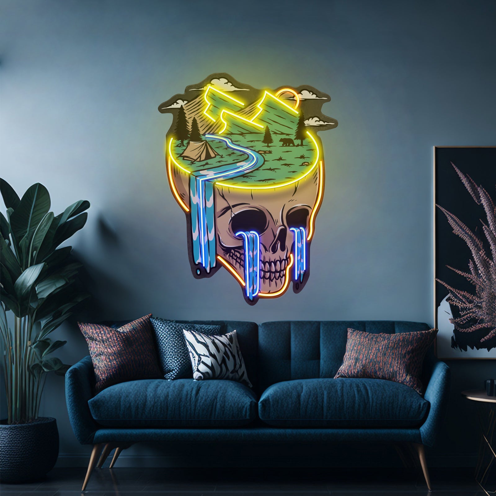 Mountains With Sun Artwork Led Signs For Business