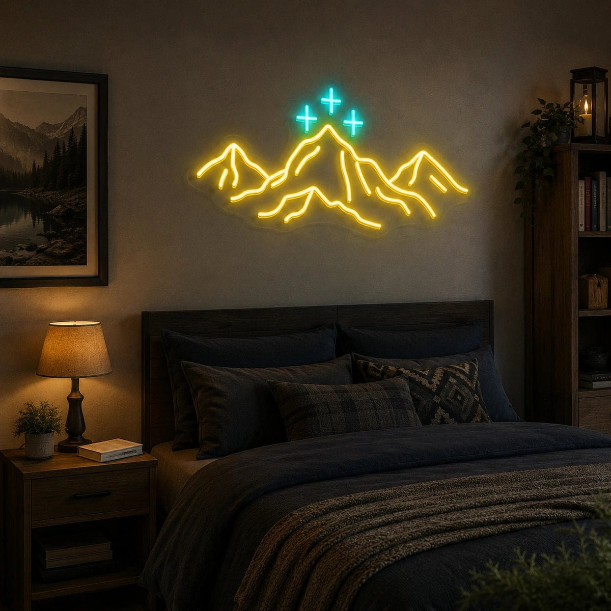 Mountains With Three Crosses LED Neon Sign - Shineneon