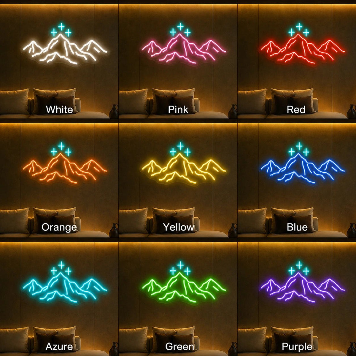 Mountains With Three Crosses LED Neon Sign - Shineneon