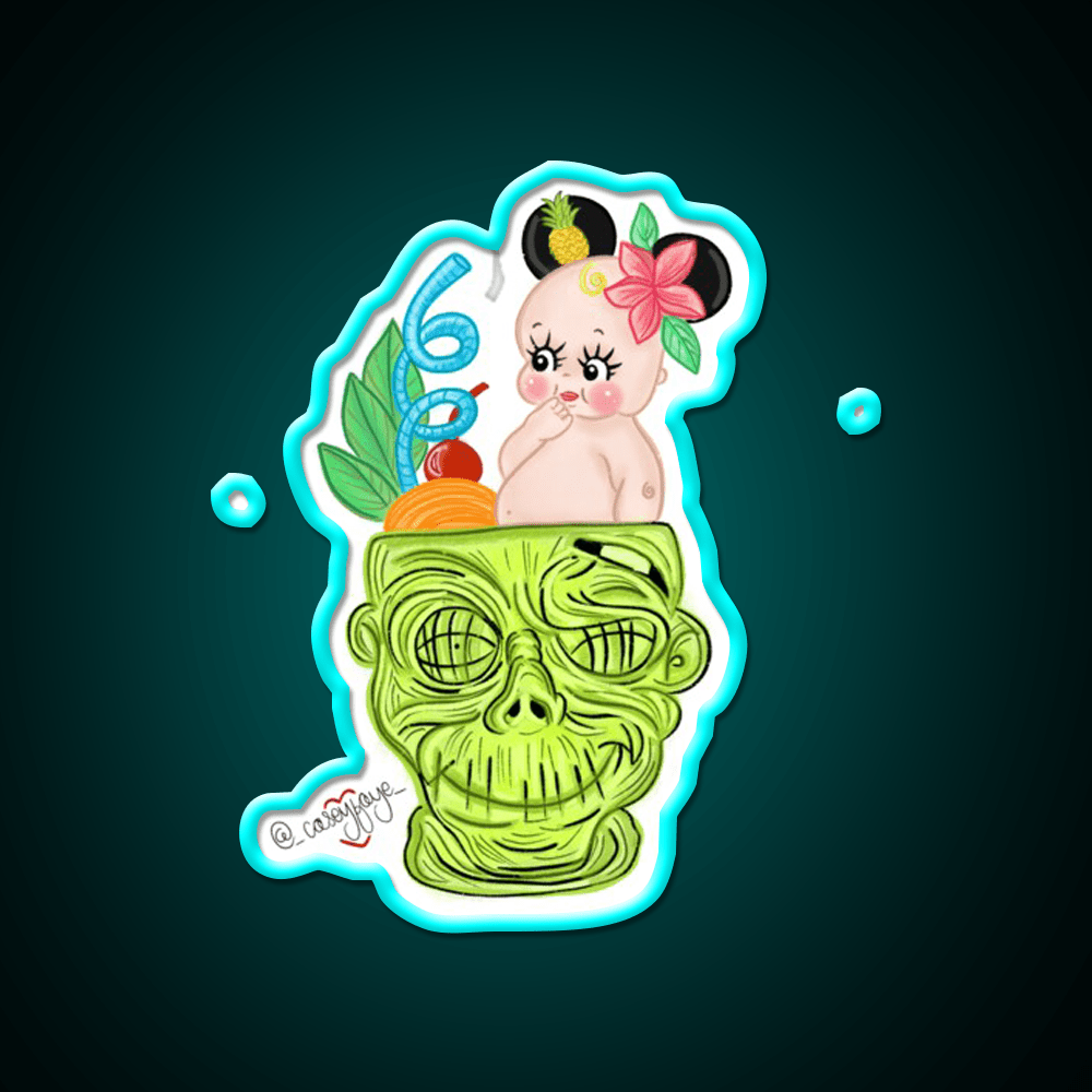Mouse Ear In Zombie Cocktail Bar Decor Led Neon Sign Rgb Color - Shineneon