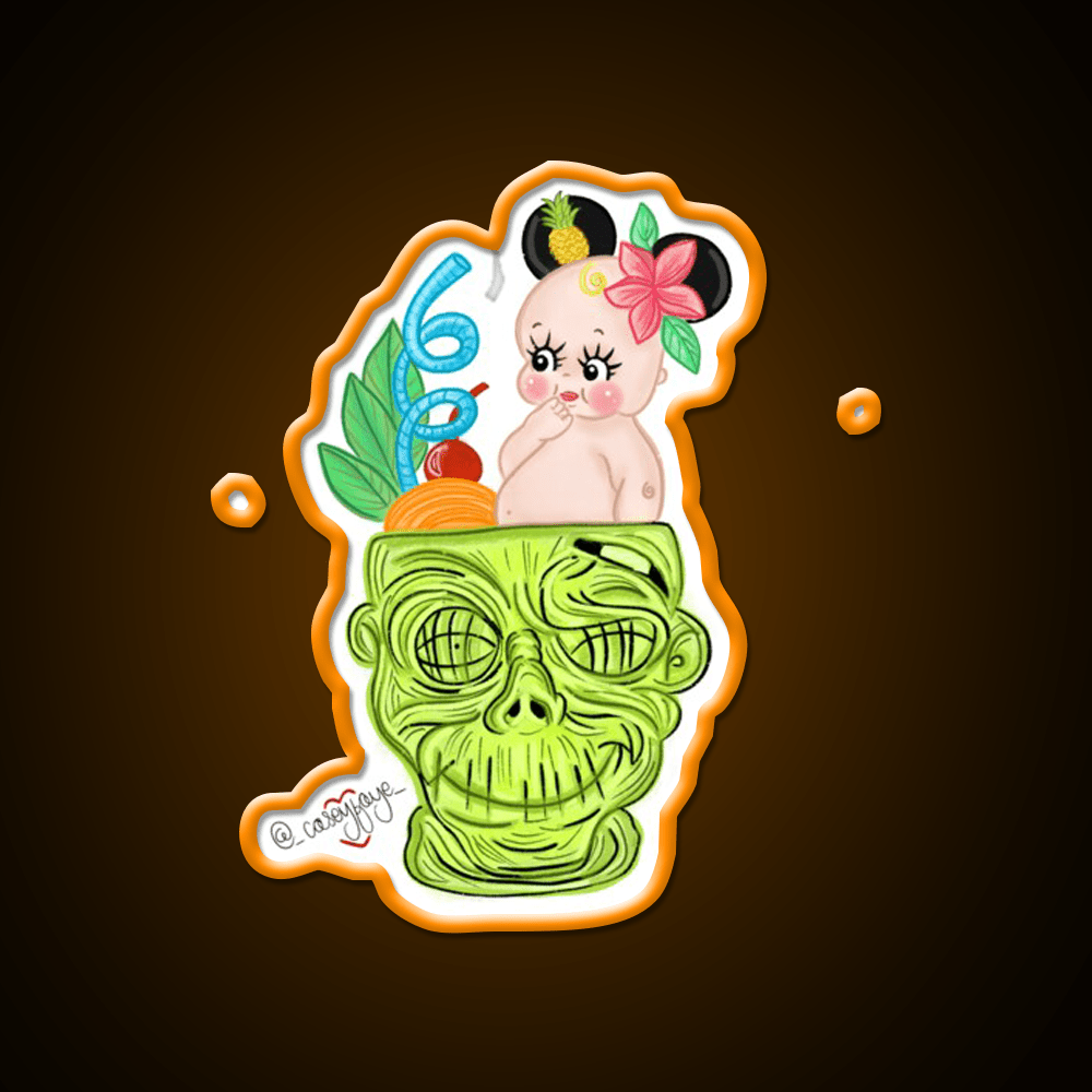 Mouse Ear In Zombie Cocktail Bar Decor Led Neon Sign Rgb Color - Shineneon