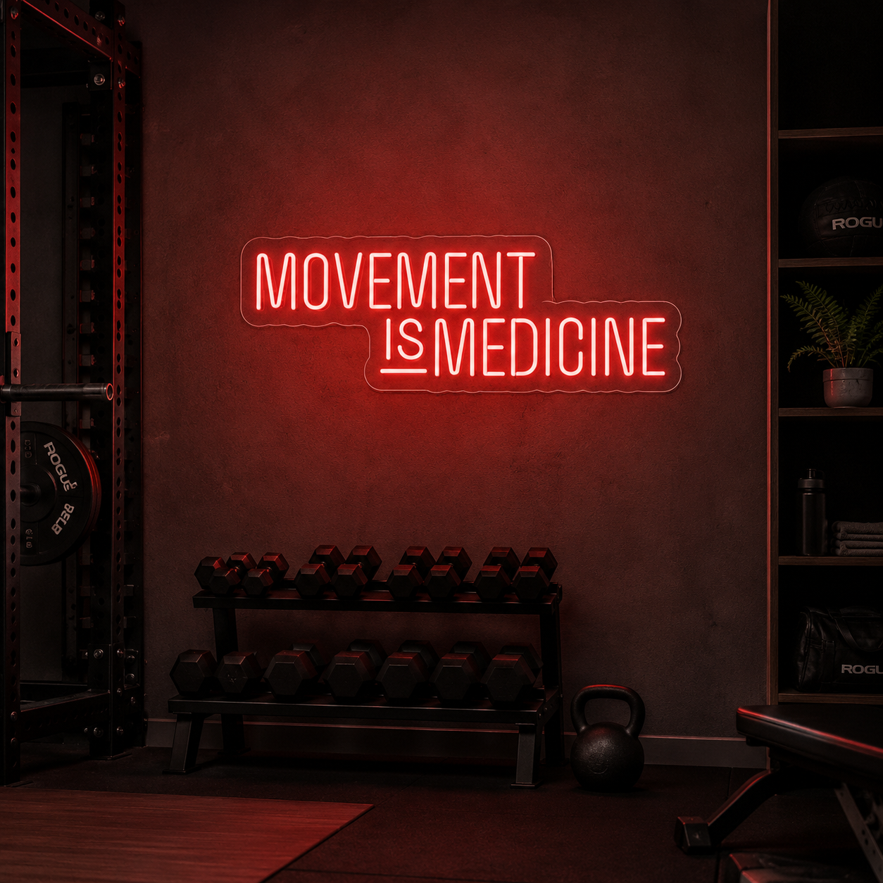 Movement Is Medicine Room Decor LED Neon Sign - 05 Color Grid