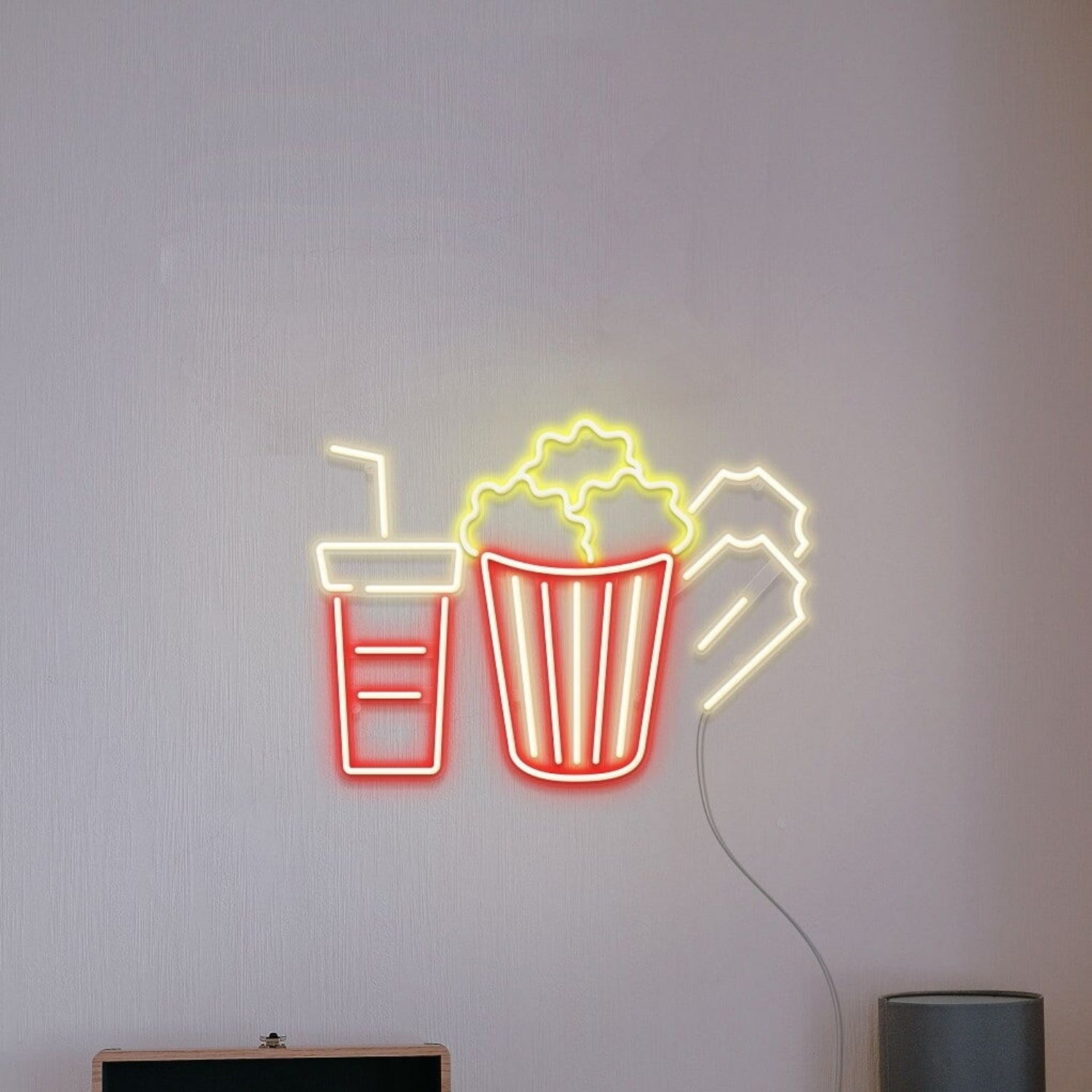 Movie Night Popcorn Led Neon Sign For Home Theaters And Movie Lovers | Shineneon