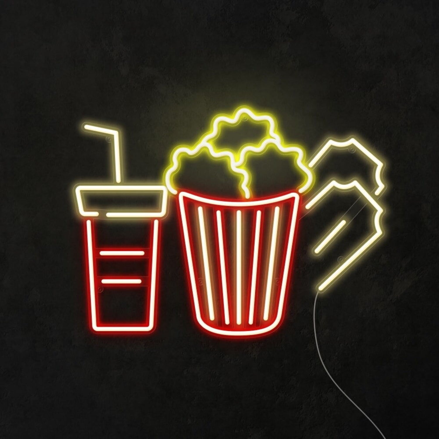 Movie Night Popcorn Led Neon Sign For Home Theaters And Movie Lovers | Shineneon