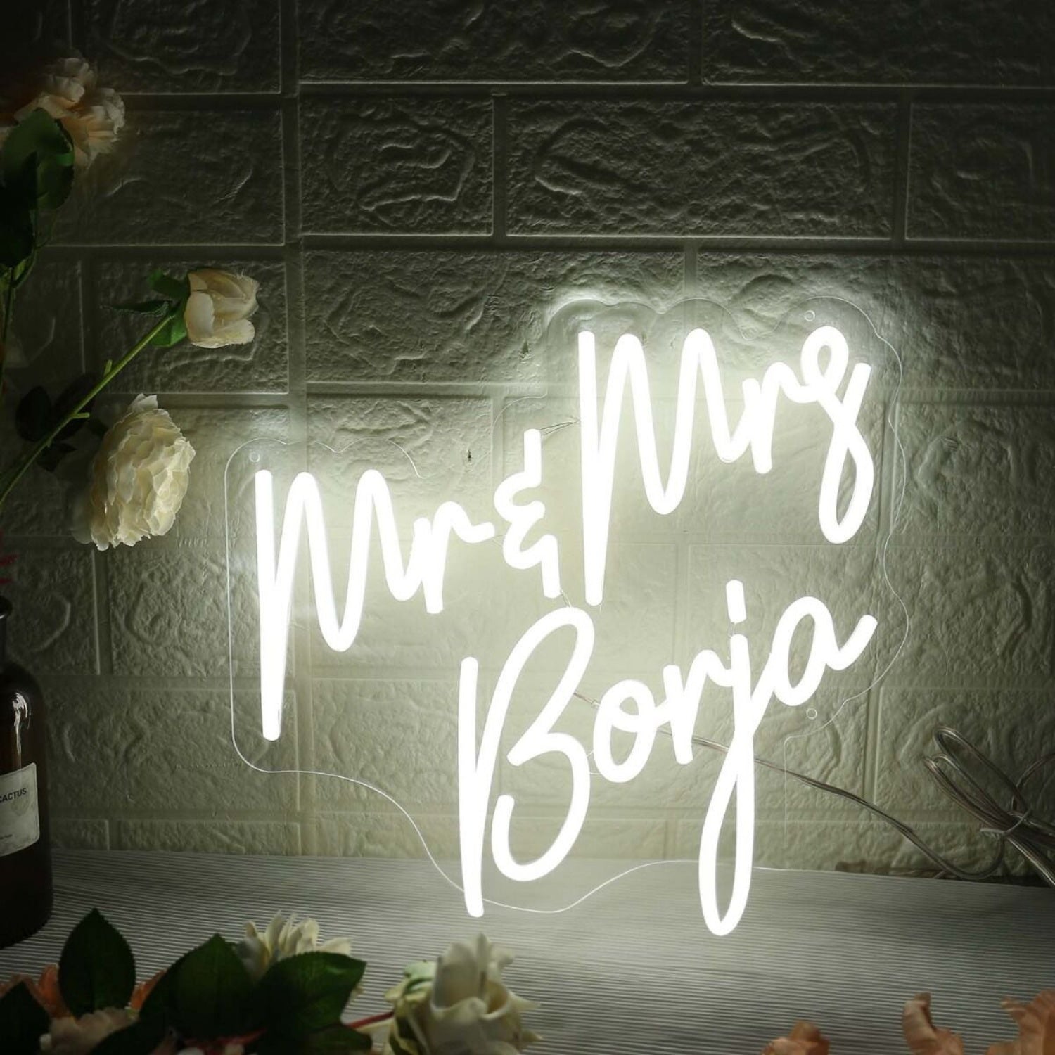 Mr And Mrs Boria White Led Neon Sign - Shineneon