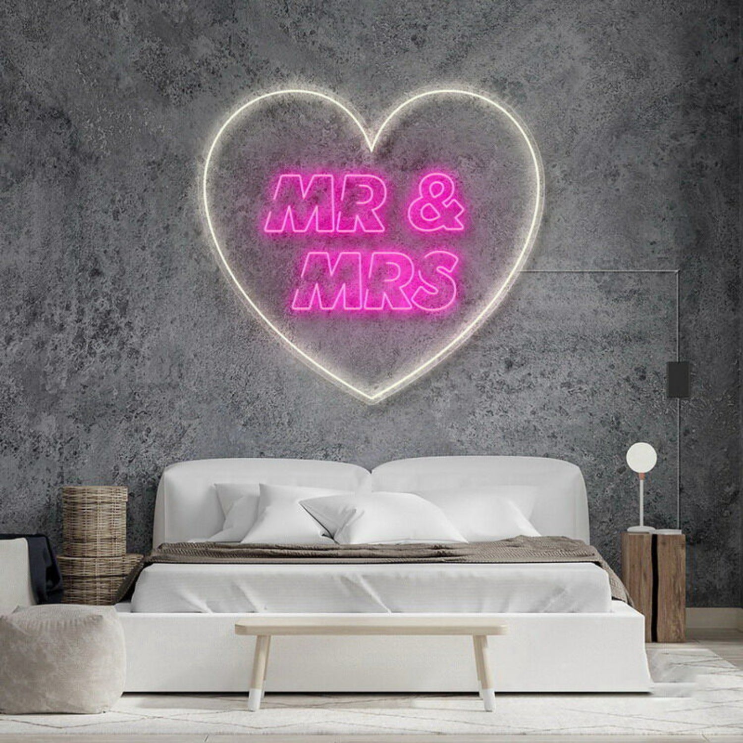 Mr And Mrs Inside Heart V2 Neon Sign | Shineneon