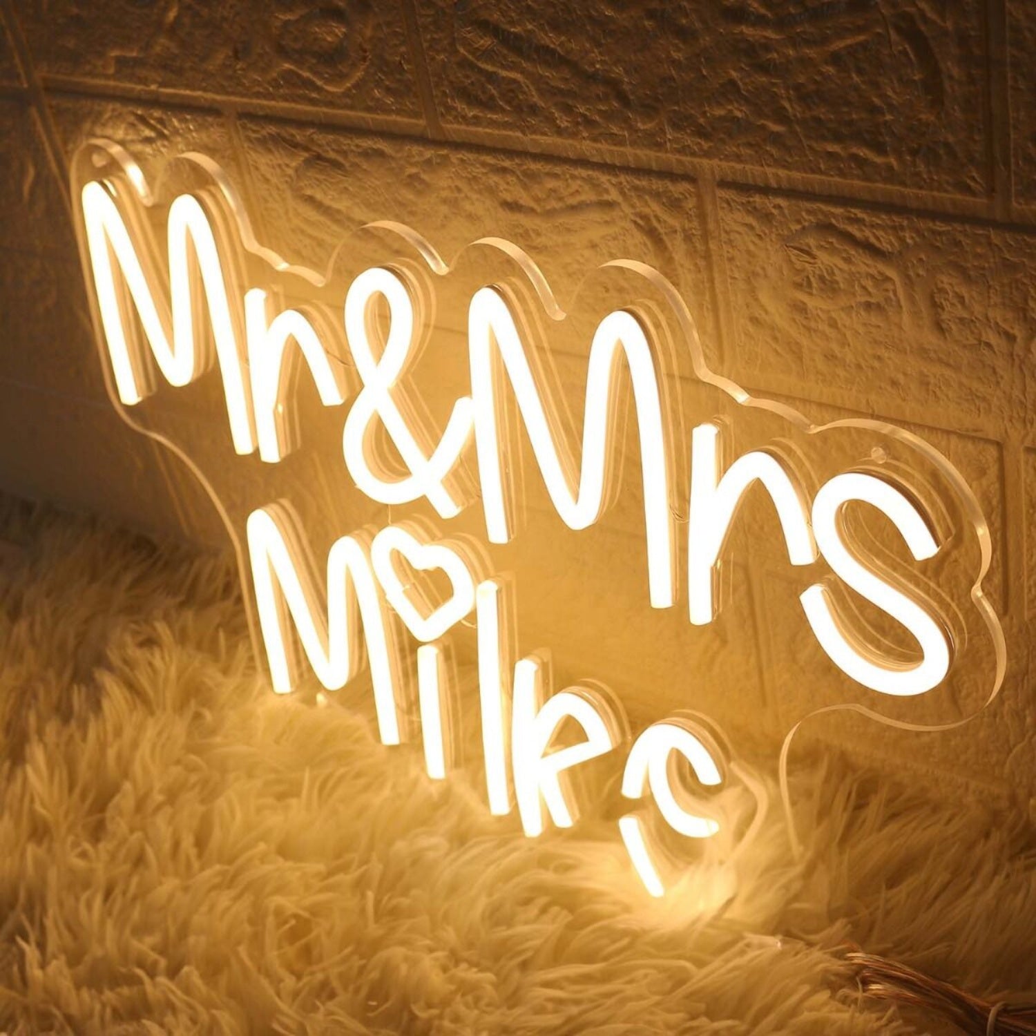Mr And Mrs Milne Yellow Led Neon Sign | Shineneon