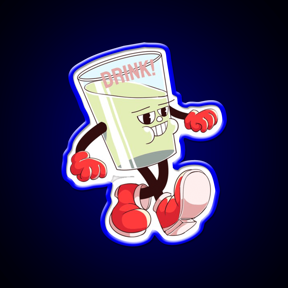 Mr Glass Walking And Smile Party Drink Tequila Led Neon Sign Rgb Color - Shineneon