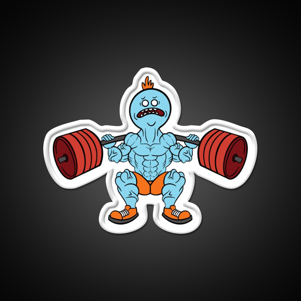 Mr Meeseeks Squats Gym Fitness Led Neon Sign Rgb Color