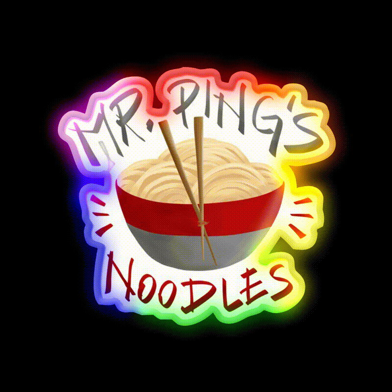 Mr Pings Noodles Led Neon Sign Chinese Food Rgb Color