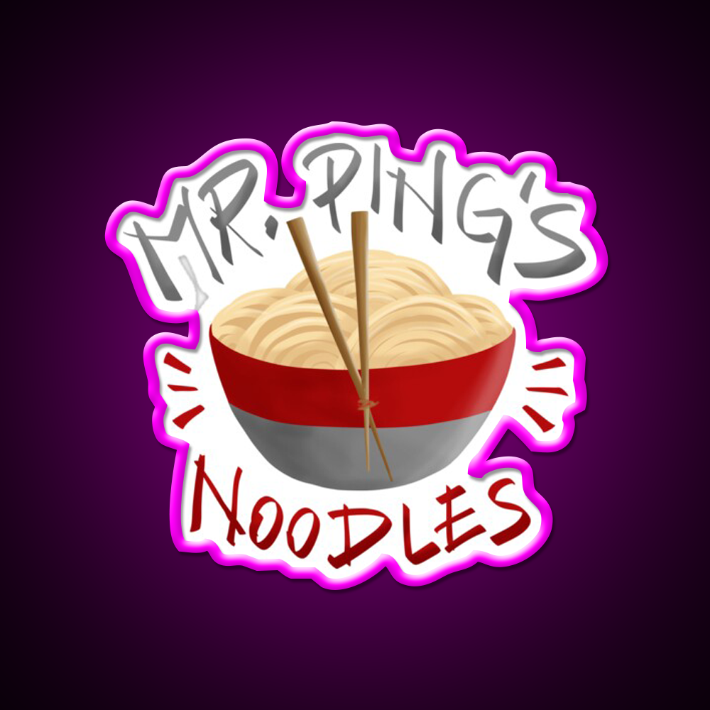 Mr Pings Noodles Led Neon Sign Chinese Food Rgb Color