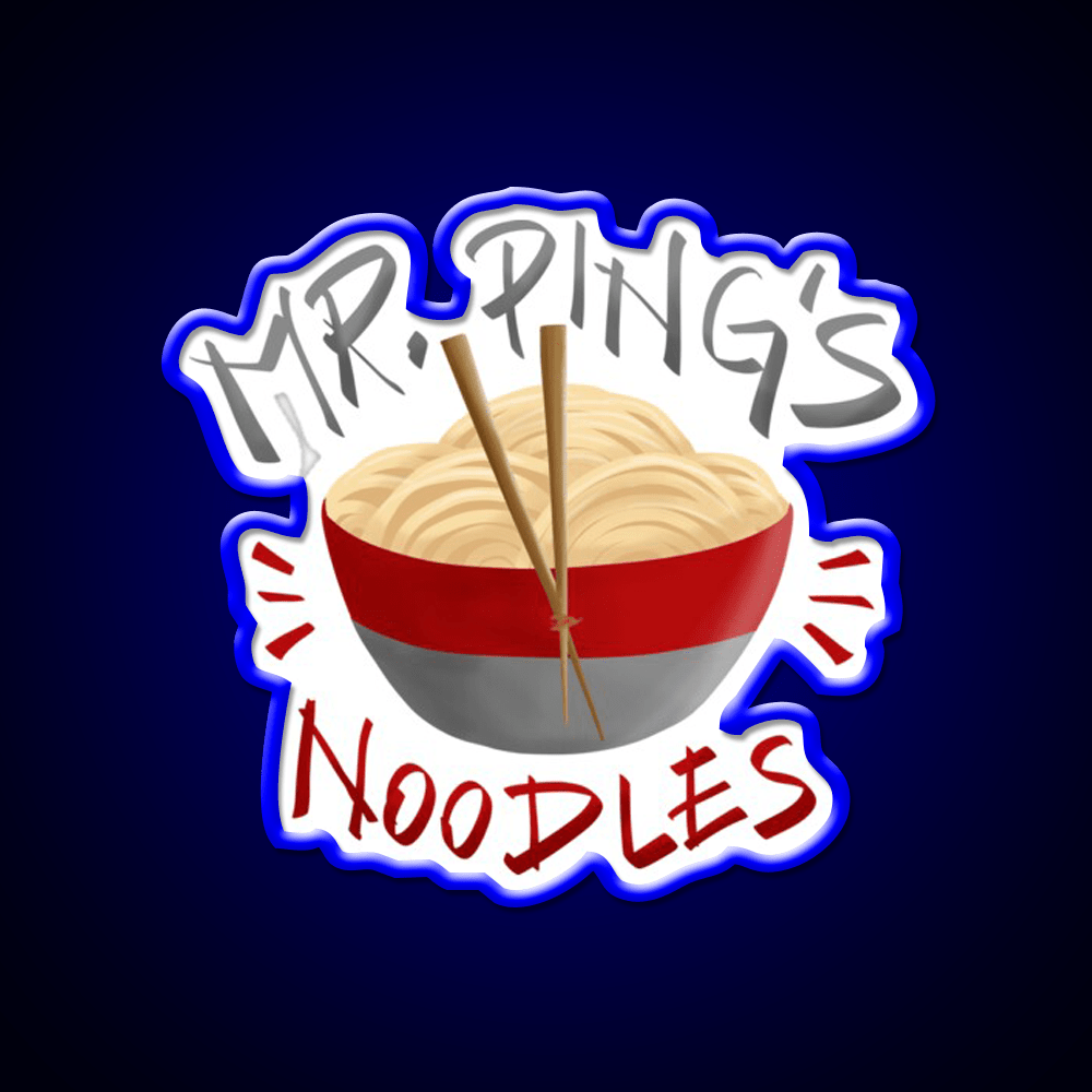 Mr Pings Noodles Led Neon Sign Chinese Food Rgb Color - Shineneon