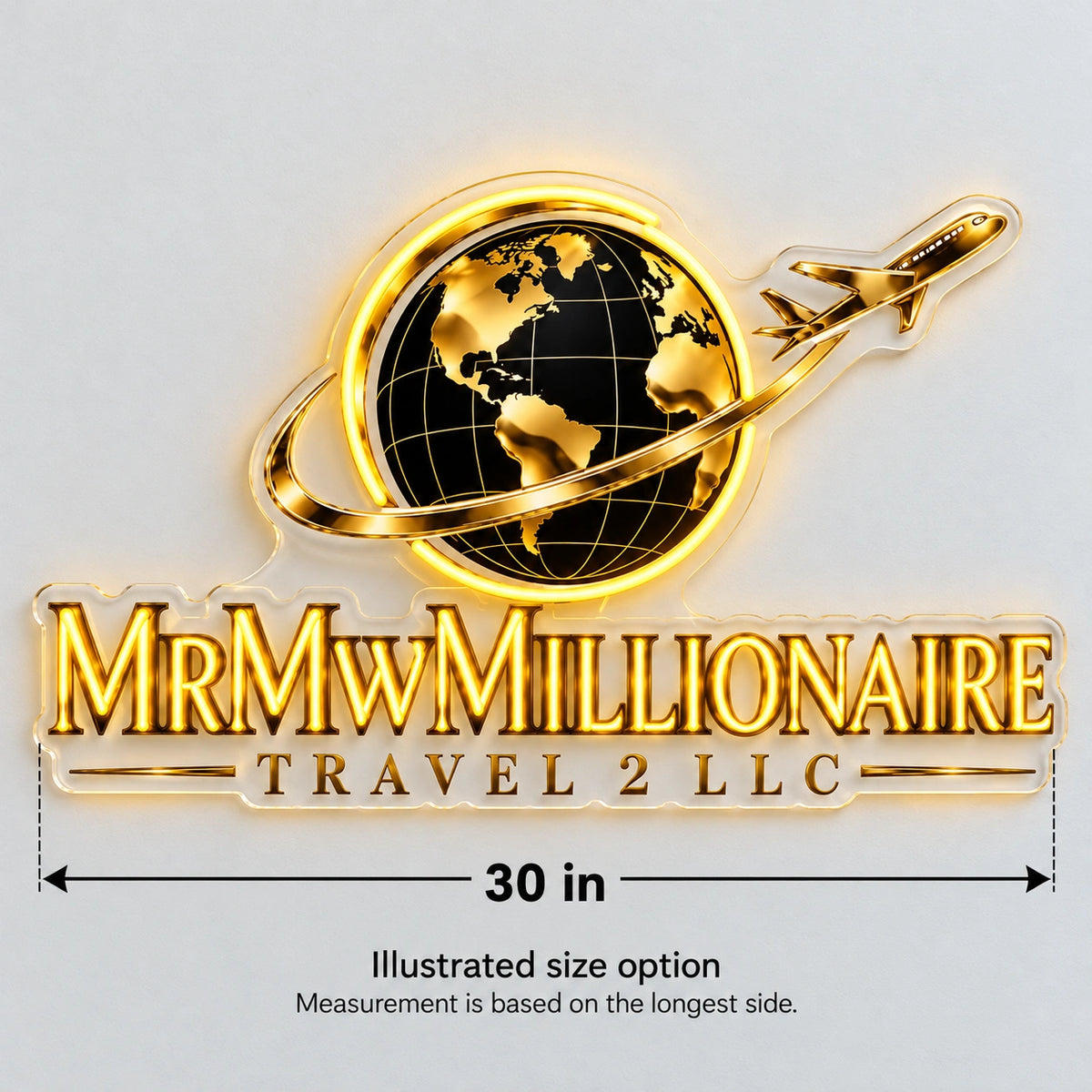 Mrmwmillionaire Travel Custom LED Neon Sign | 9d4babbbfebbd7c2ed42b06cef7f675d17caae117d5c76d70b695eeb1d62f9f6 | dimensions