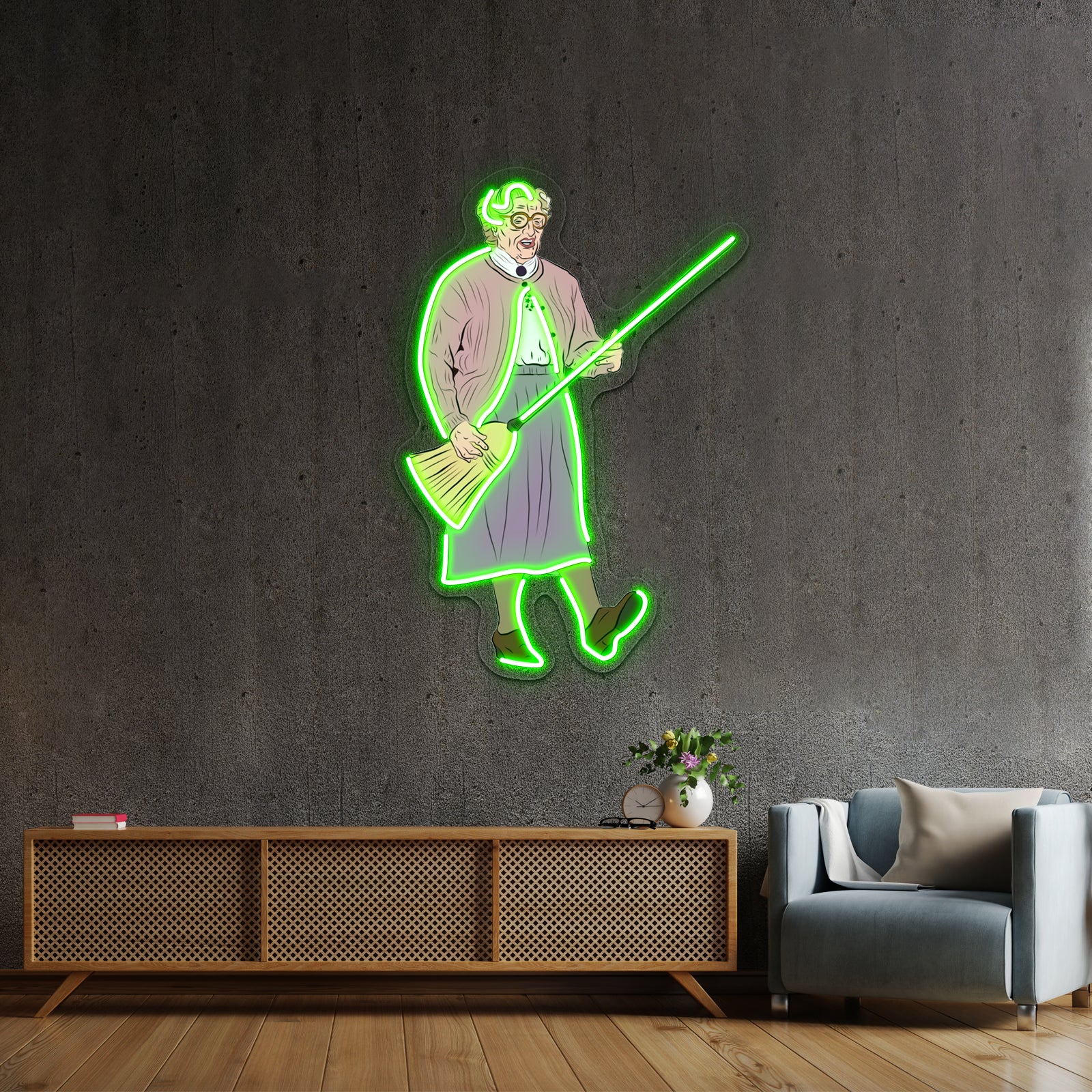 Mrs Doubtfire Rocking Out Artwork Neon Sign Led | Shineneon