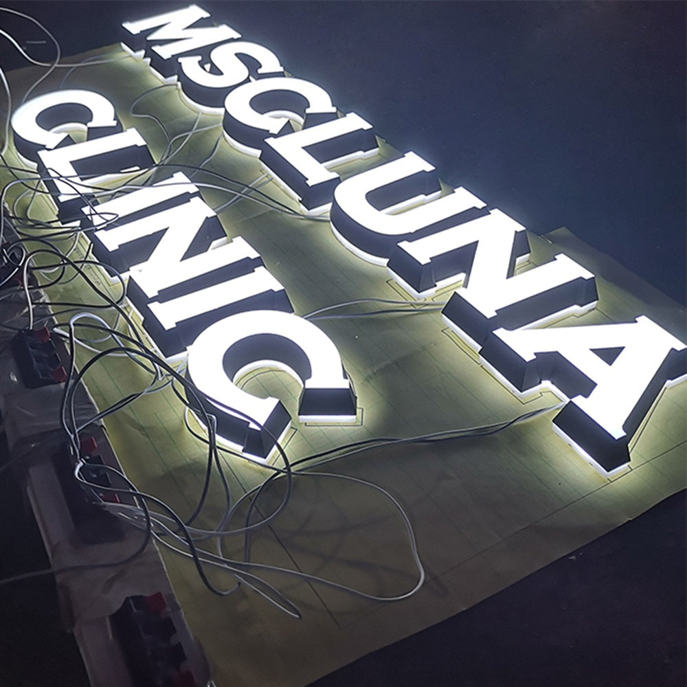 Mscluna Clinic 3D Frontlit And Backlit Channel Letter Led Light Sign