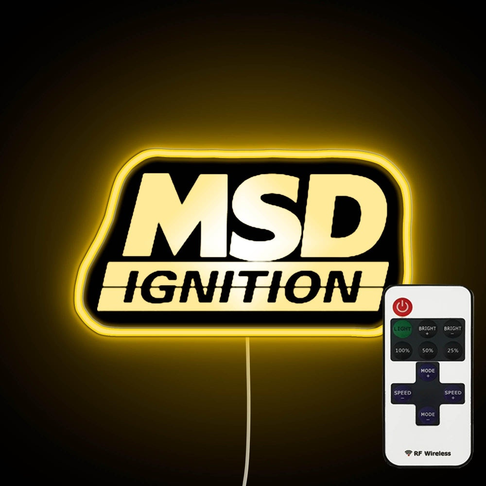 Msd Ignitions Logo Neon Sign - Custom LED neon sign front view