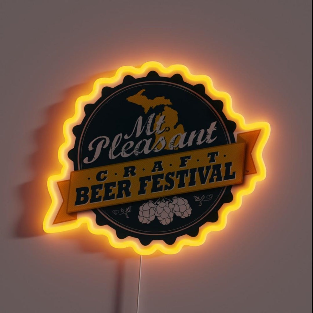 Mt Pleasant Beer Festival Rgb Led Neon Sign - Custom LED neon sign front view