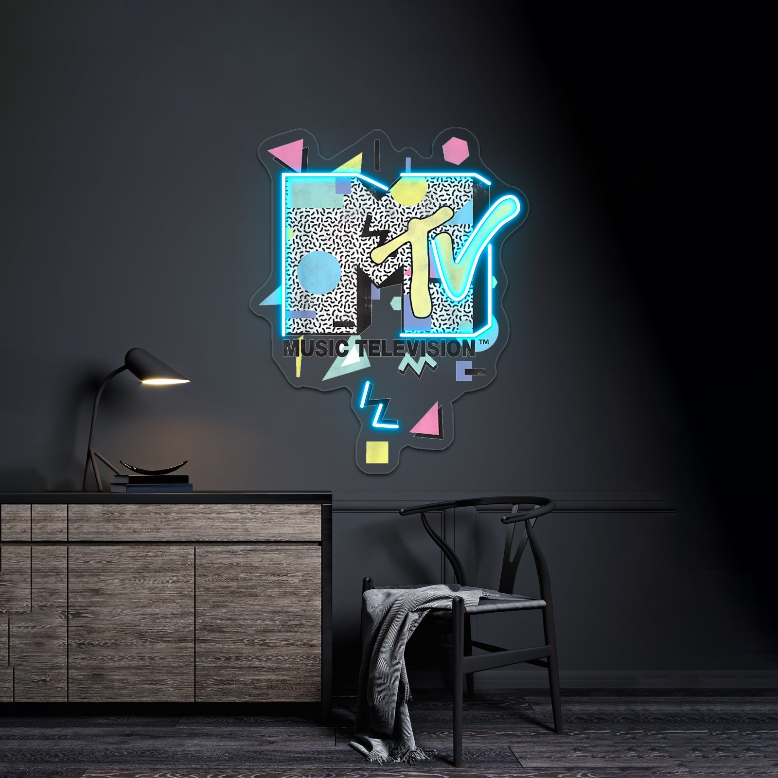Mtv Retro Shape Design Logo Wall Artwork Neon Signs | Shineneon