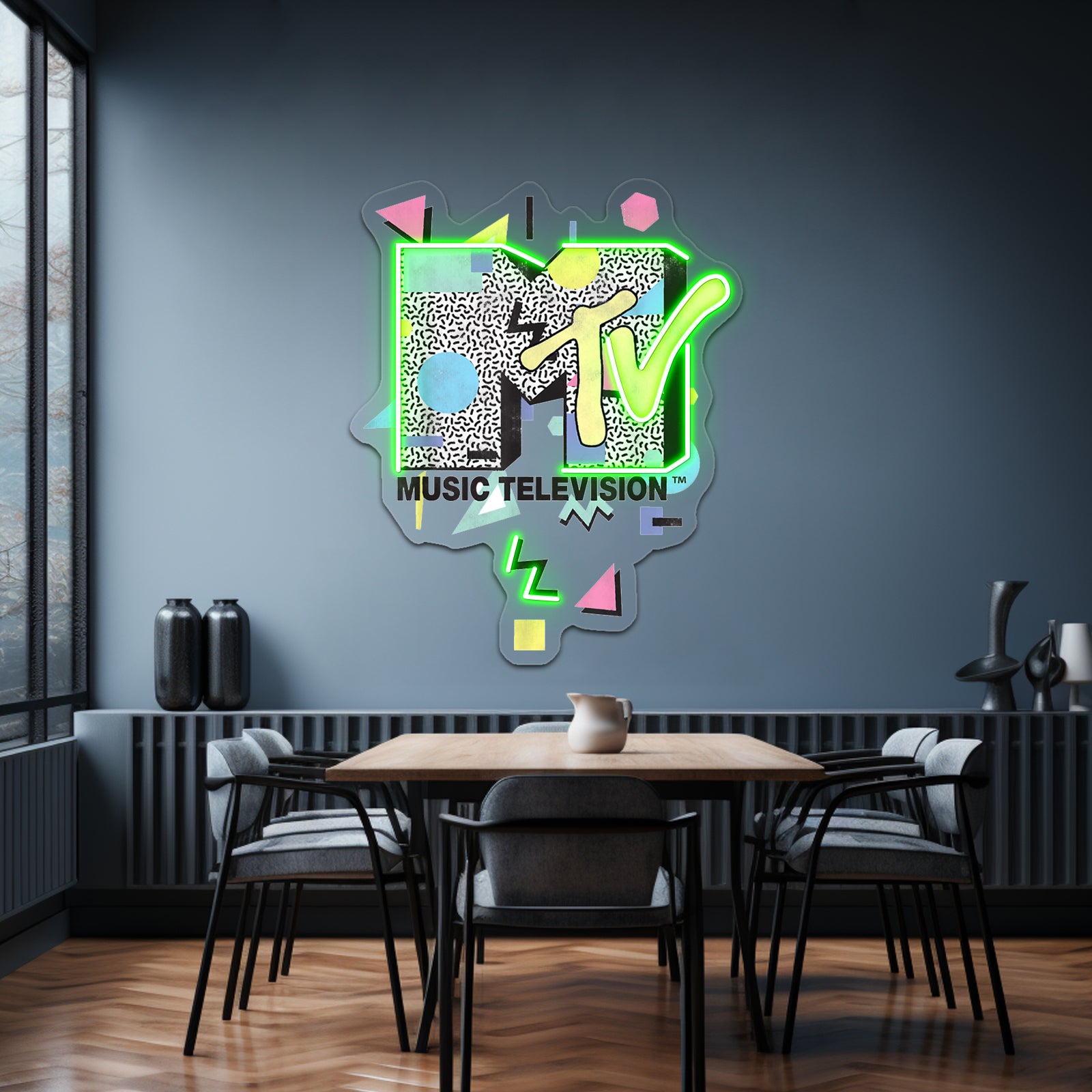 Mtv Retro Shape Design Logo Wall Artwork Neon Signs | Shineneon