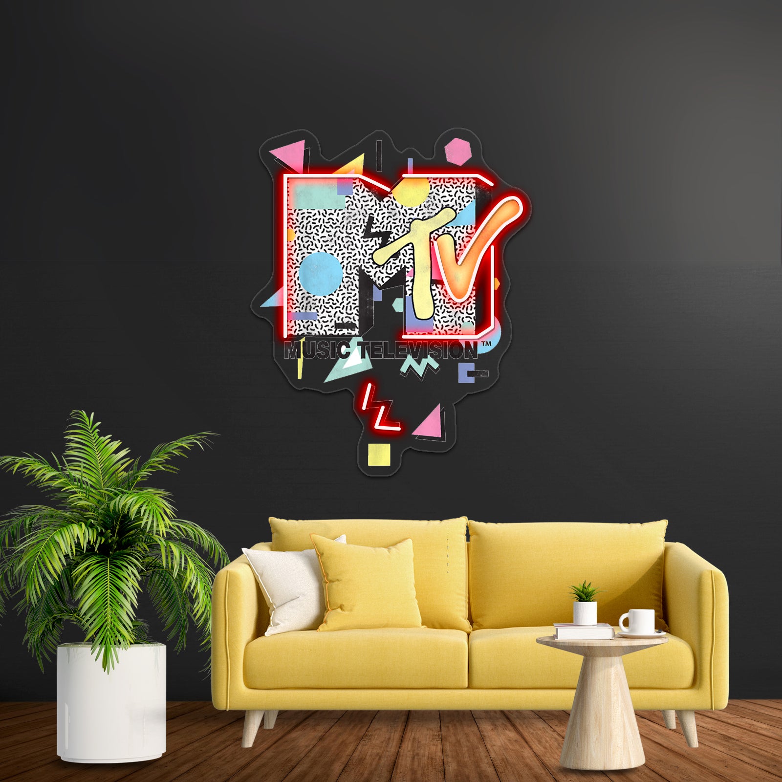 Mtv Retro Shape Design Logo Wall Artwork Neon Signs | Shineneon
