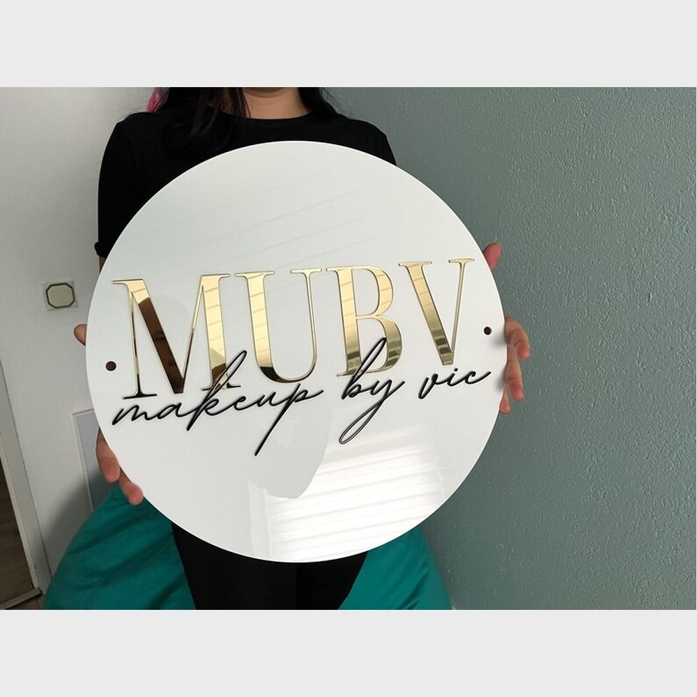 Mubv Makeup Studio Acrylic Business Logo Sign - Shineneon