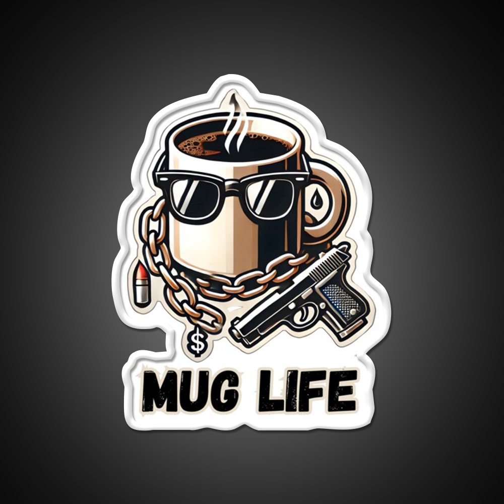 Mug Life Gangsta Coffee Vibes Cafe Led Neon Sign Espresso Bar Art Rgb Color