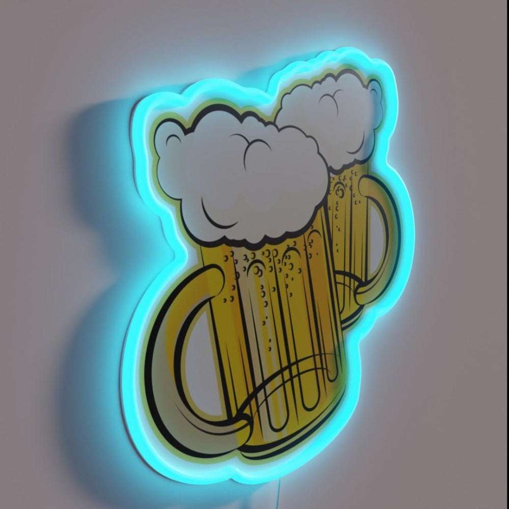 Mugs Of Beer Rgb Led Neon Sign - LED neon sign close-up detail