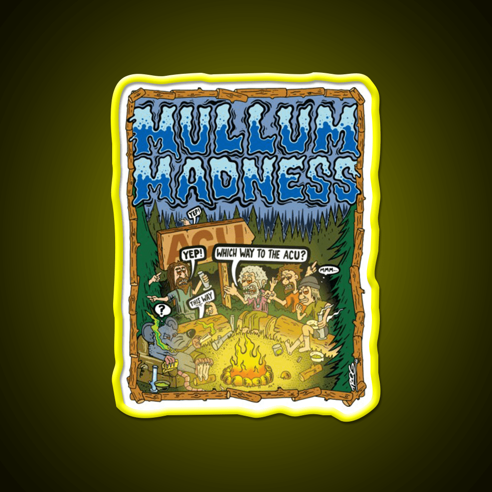 Mullum Madness Hemp Inspired Green Leaf Led Neon Sign Rgb Color - Shineneon