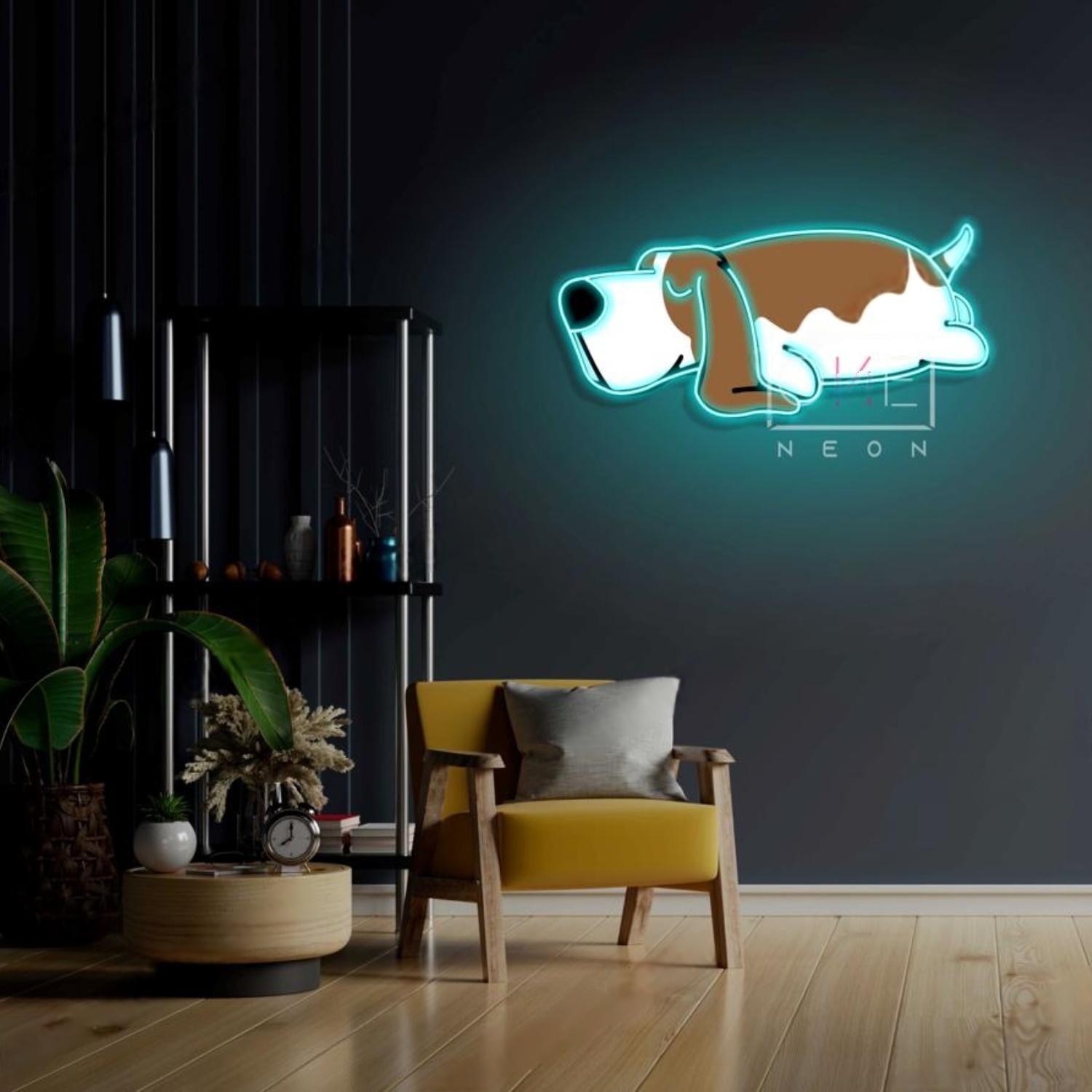 Multi-Color Cartoon Basset Hound Led Neon Sign For Home Indoor Decor | Shineneon
