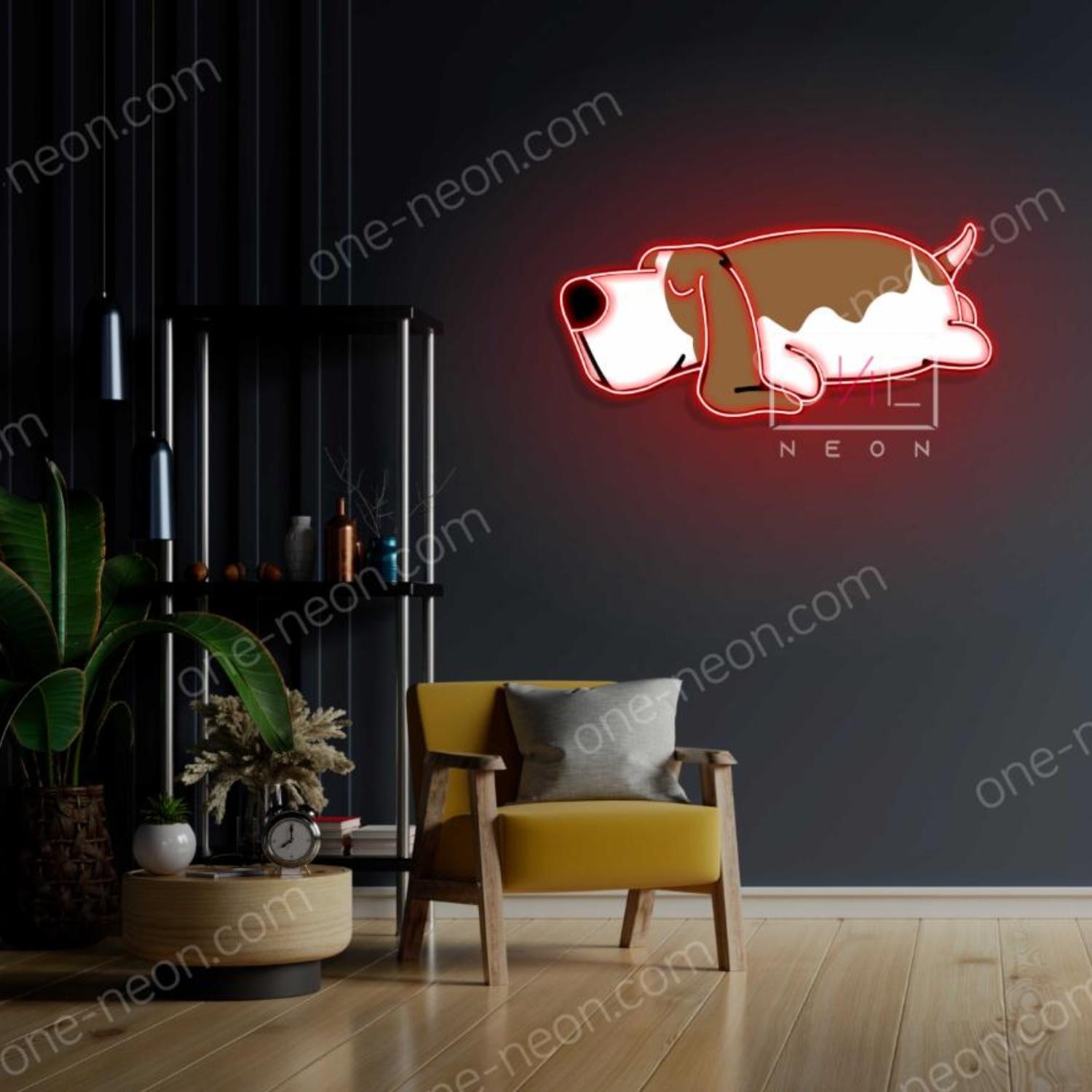 Multi-Color Cartoon Basset Hound Led Neon Sign For Home Indoor Decor | Shineneon