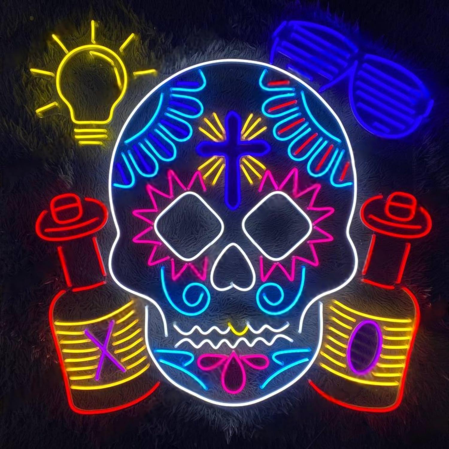 Multicolor Calavera Day Of The Dead Led Neon Sign For Mexican Party Bar Decor-1 | Shineneon