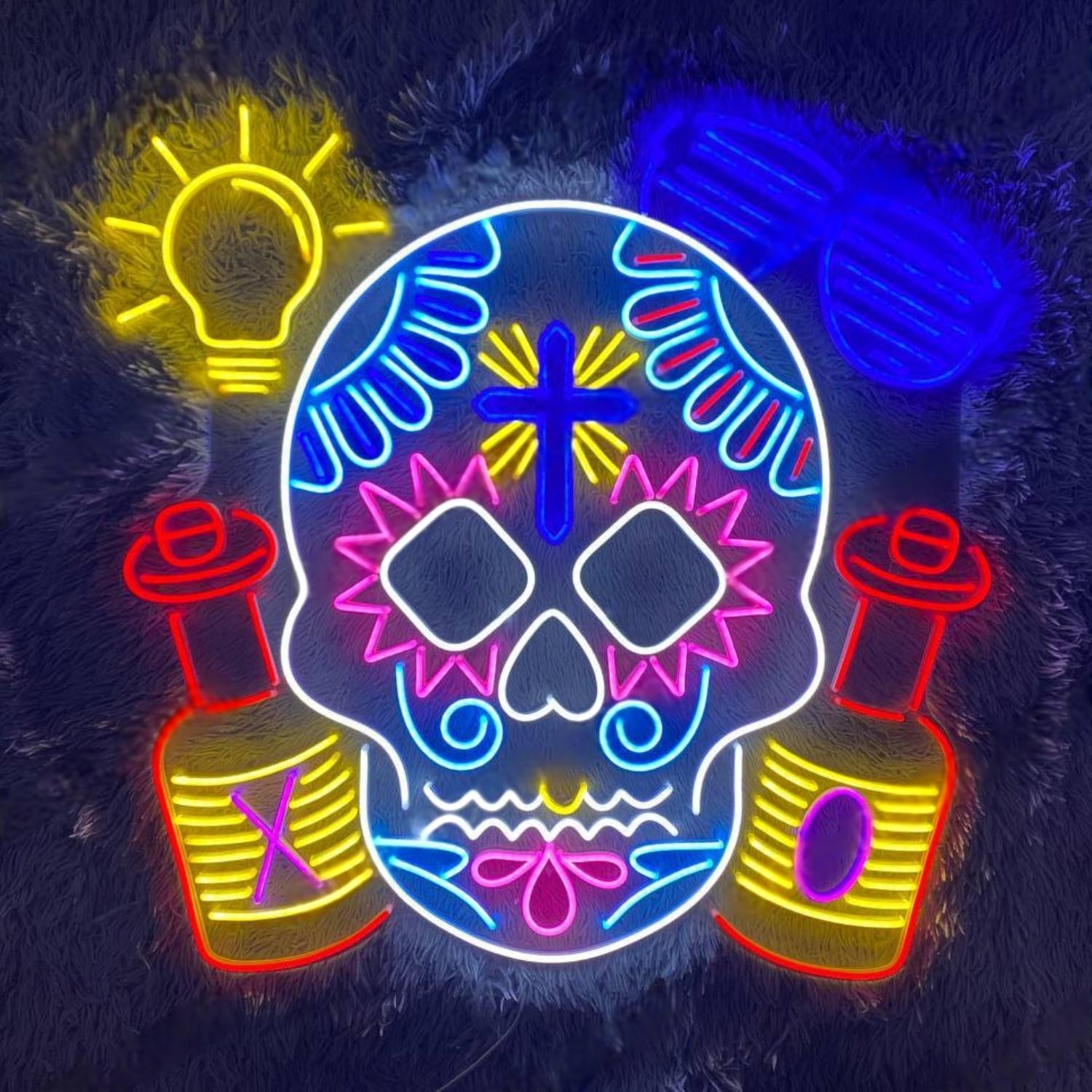 Multicolor Calavera Day Of The Dead Led Neon Sign For Mexican Party Bar Decor-1 | Shineneon