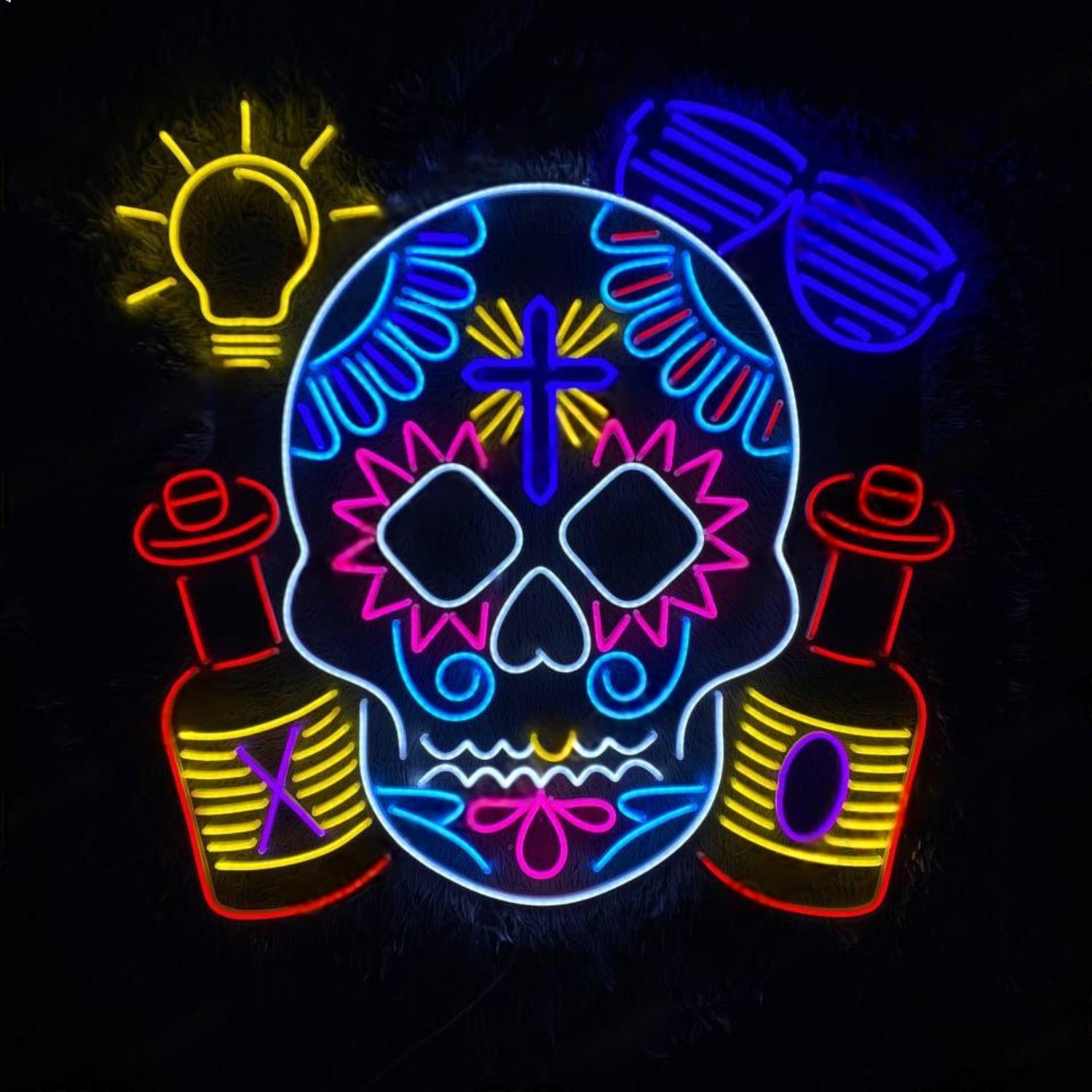 Multicolor Calavera Day Of The Dead Led Neon Sign For Mexican Party Bar Decor-1 | Shineneon