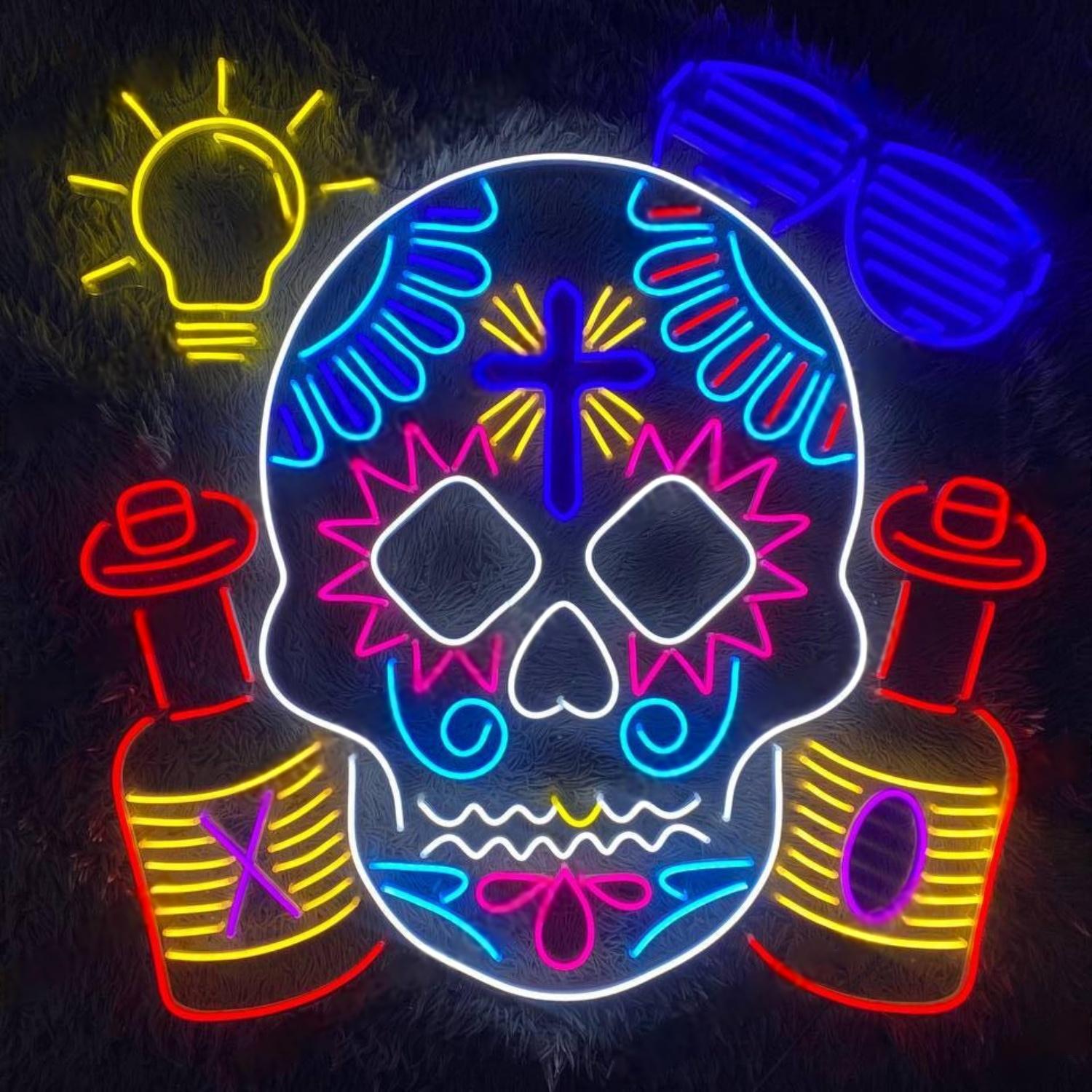 Multicolor Calavera Day Of The Dead Led Neon Sign For Mexican Party Bar Decor-1 | Shineneon