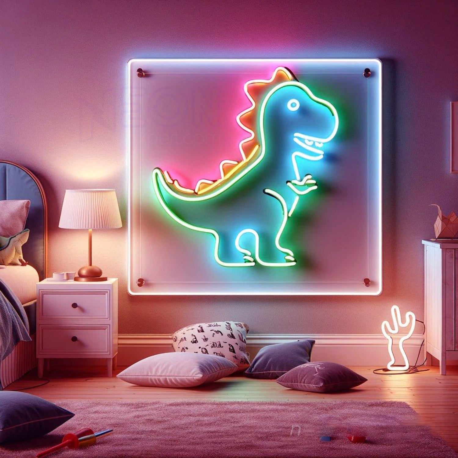 Multicolor Cartoon Dinosaur Led Neon Sign For Kids Room Wall Decor | Shineneon