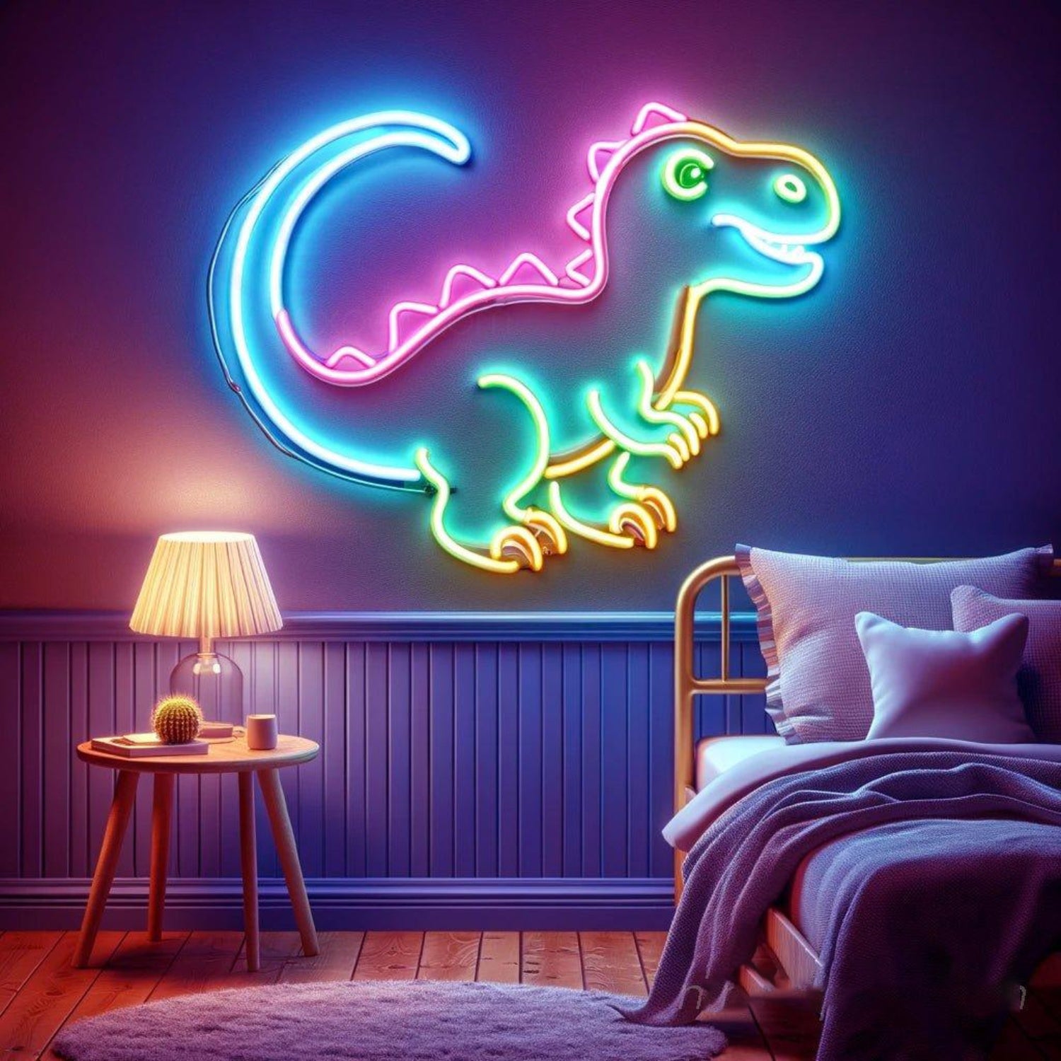 Multicolor Cartoon Dinosaur Led Neon Sign For Kids Room Wall Decor | Shineneon