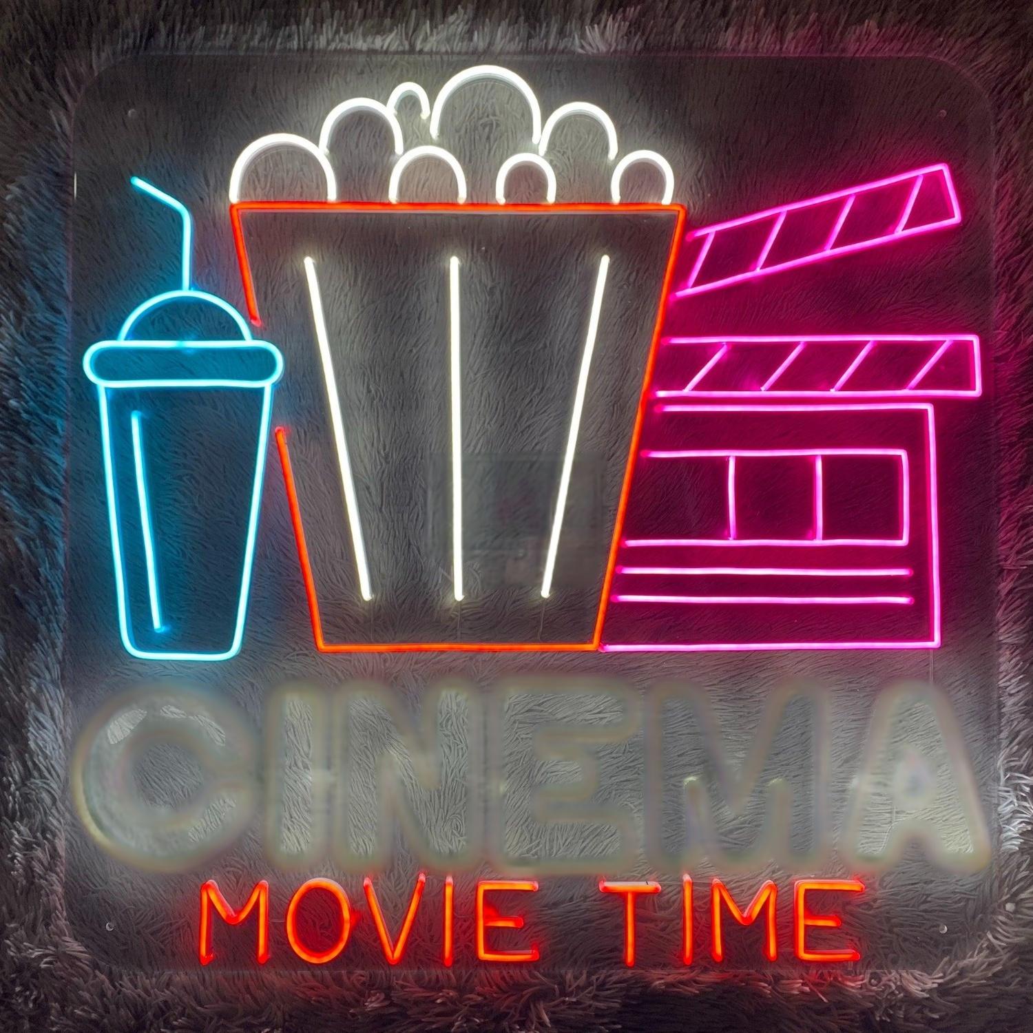 Multicolor Cinema Movie Time Led Neon Sign For Theater Decor | Shineneon