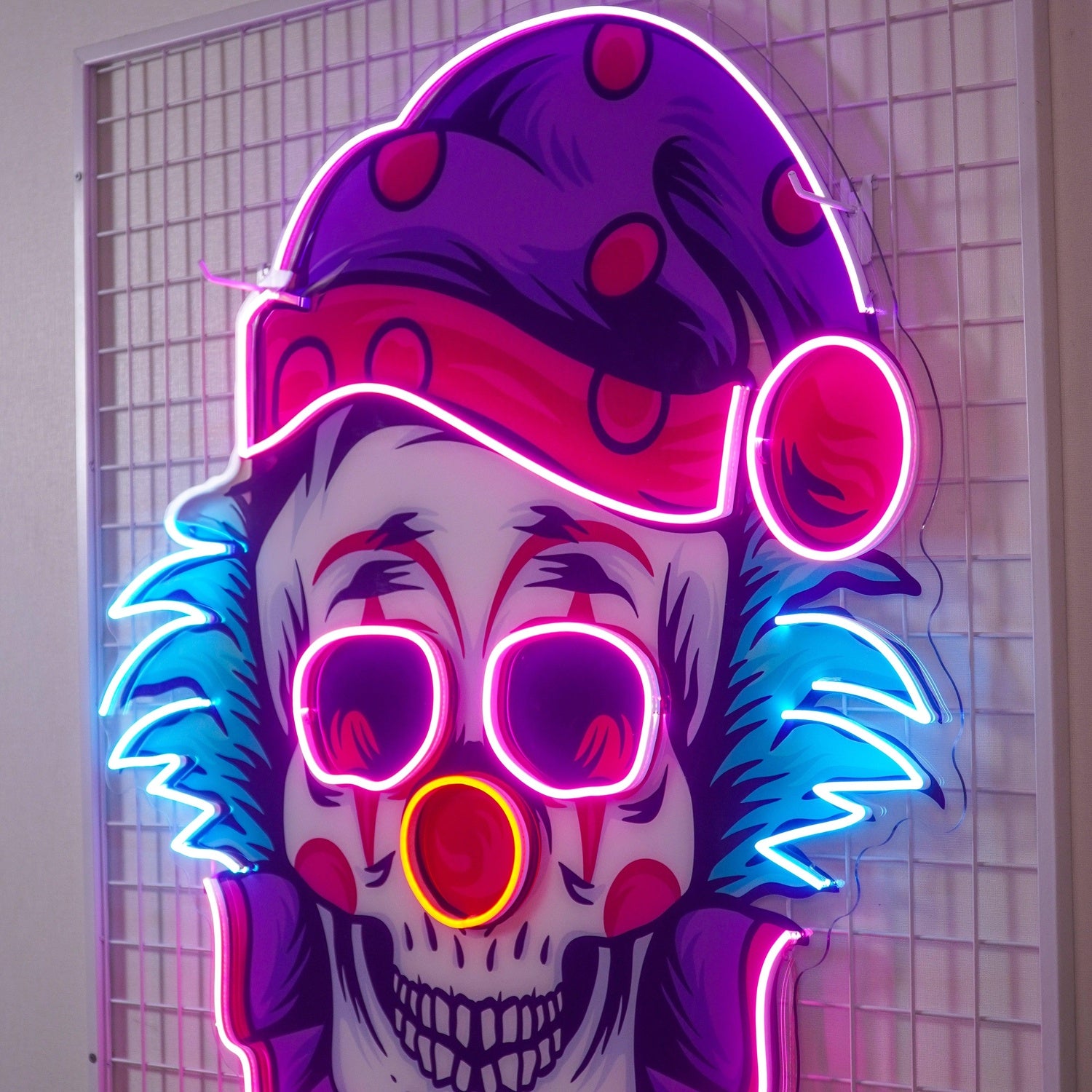 Multicolor Clown Skull Uv Printed Led Neon Sign For Trendy Indoor Decor | Shineneon