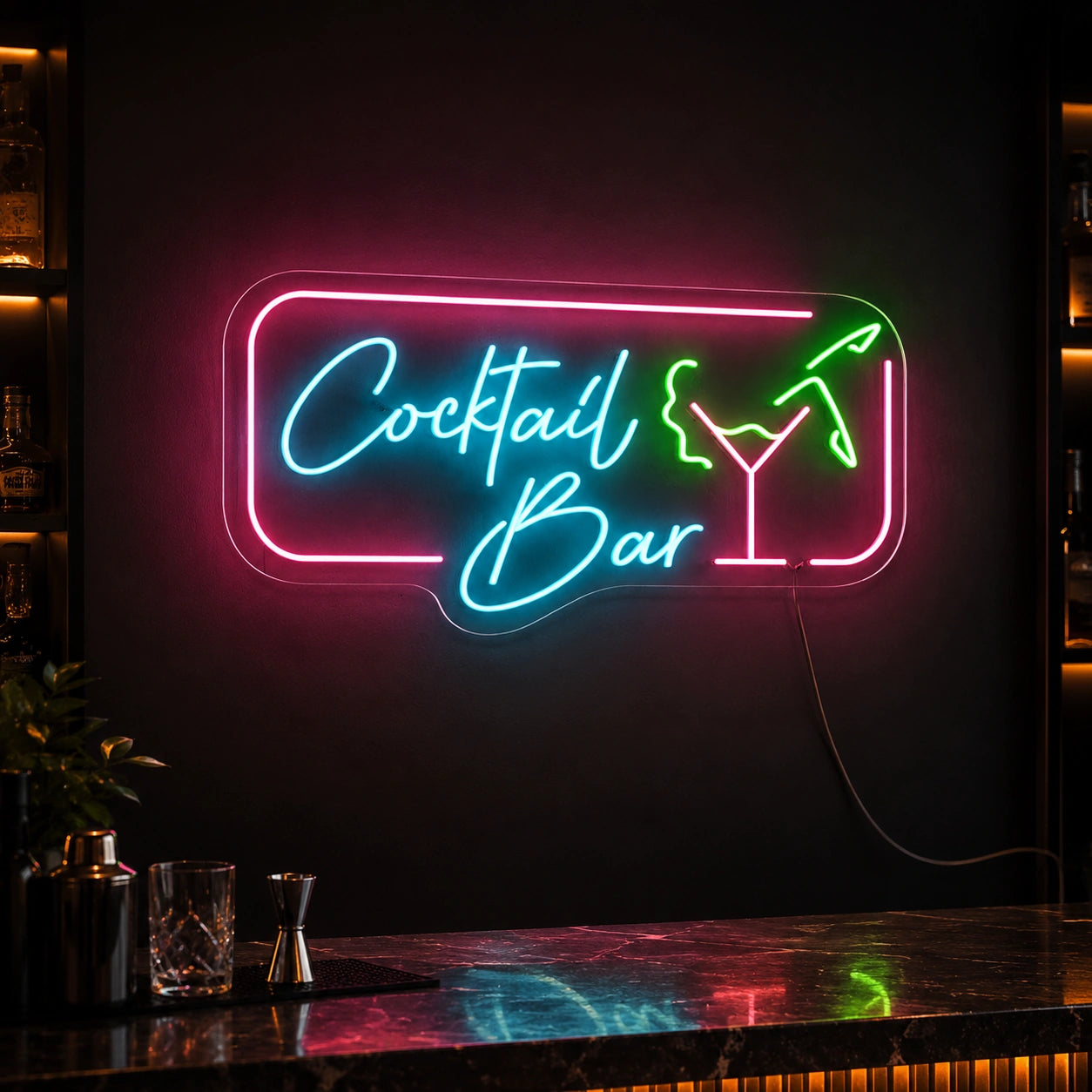 Multicolor Cocktail Bar Neon Sign LED Neon Sign high-converting product image