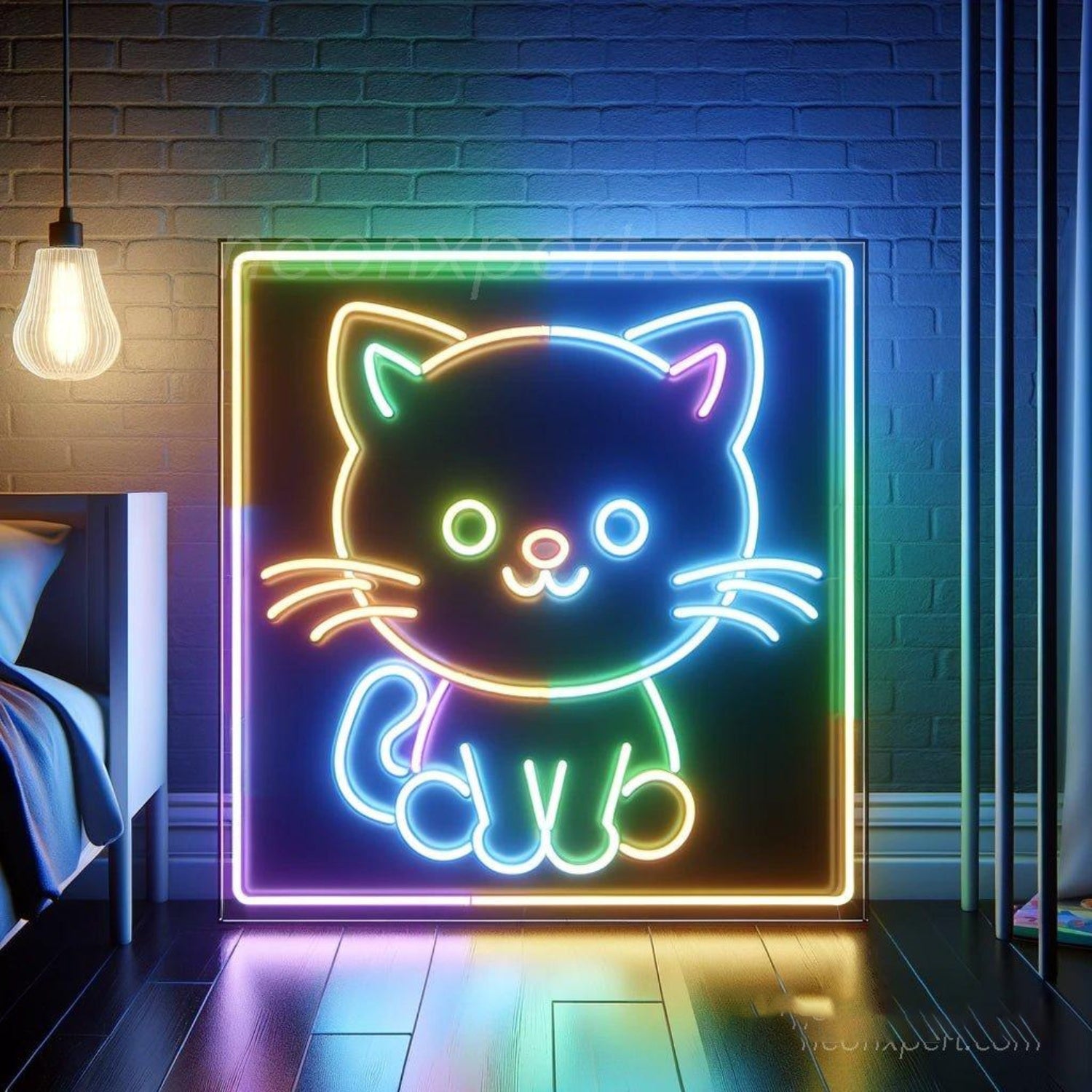 Multicolor Cute Cartoon Cat Led Neon Sign For Kids Bedroom Decor | Shineneon