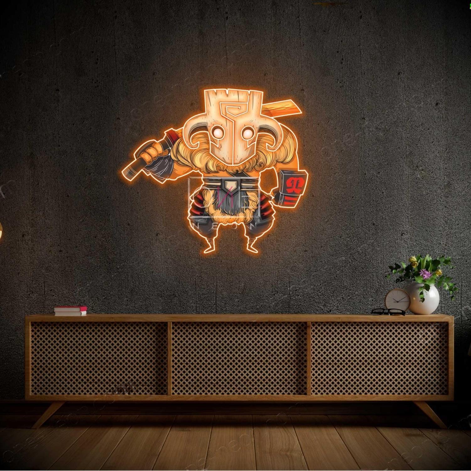 Multicolor Dota 2 Juggernaut Cartoon Warrior Led Neon Sign For Gaming Room Decor | Shineneon