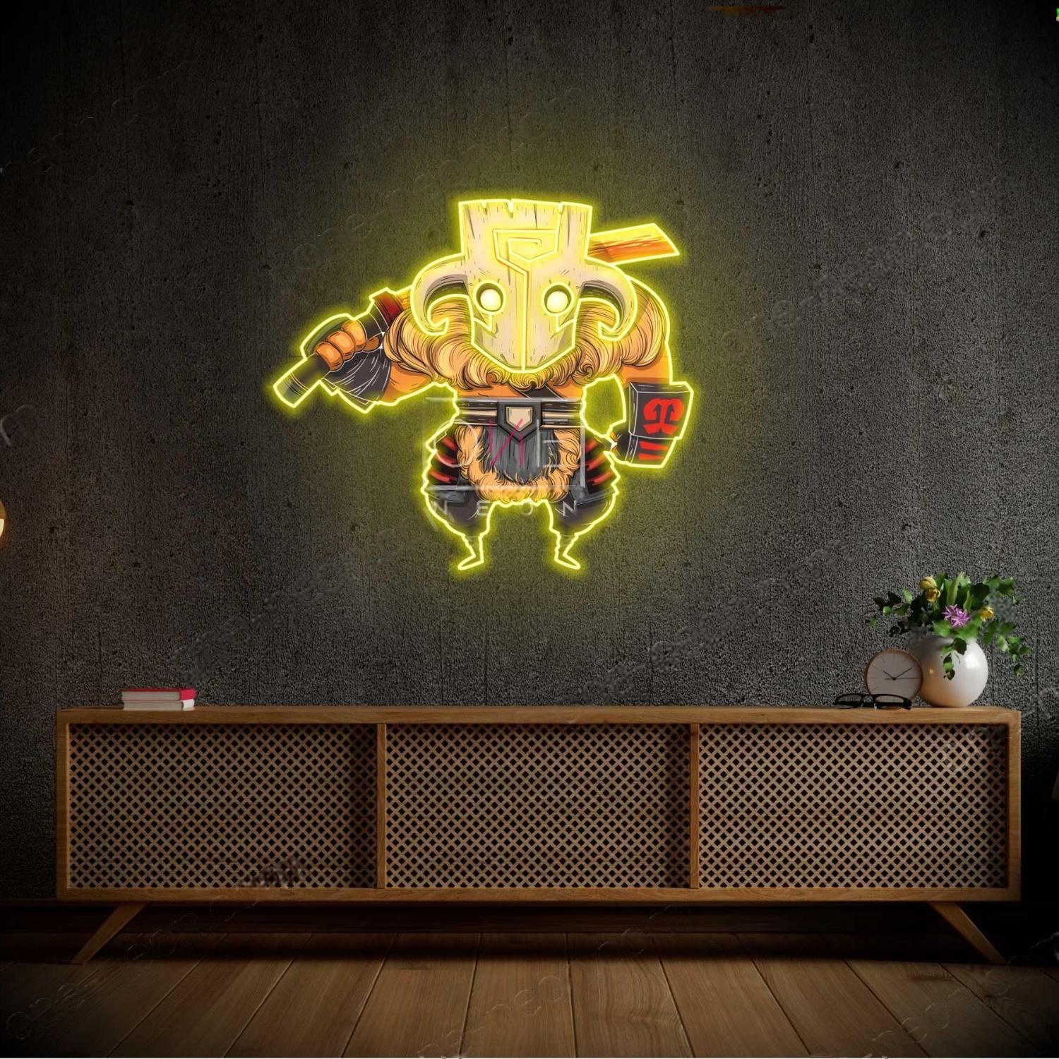 Multicolor Dota 2 Juggernaut Cartoon Warrior Led Neon Sign For Gaming Room Decor | Shineneon