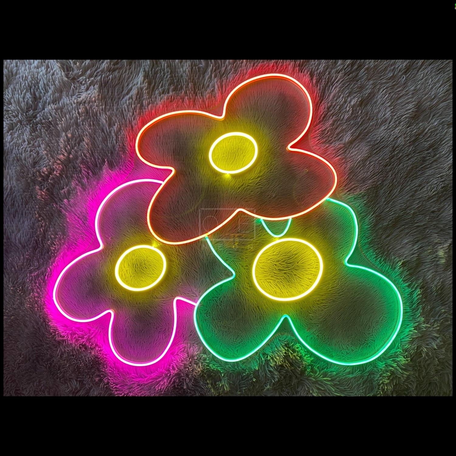Multicolor Flower Led Neon Sign For Indoor Decor | Shineneon