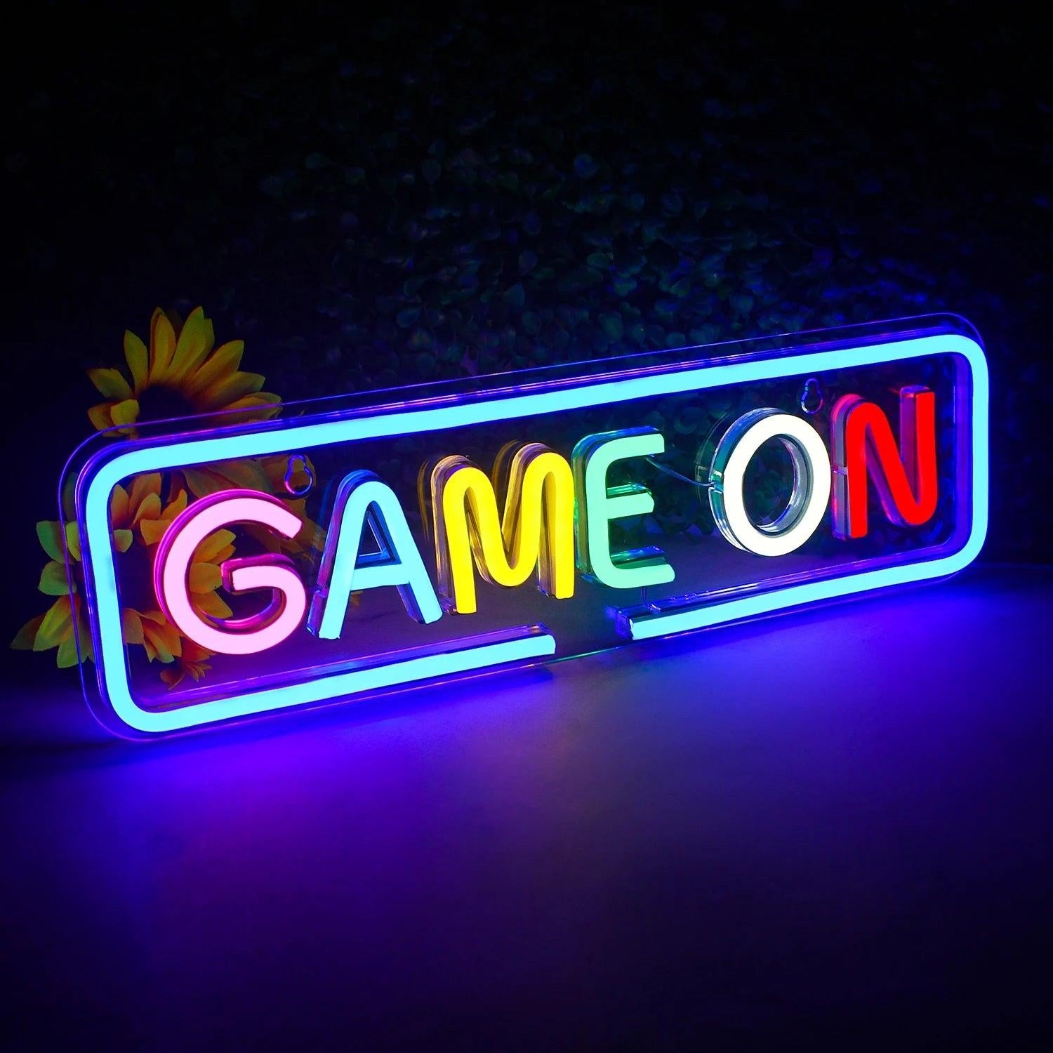Multicolor Game On Led Neon Sign For Gaming Room Decor Powered | Shineneon