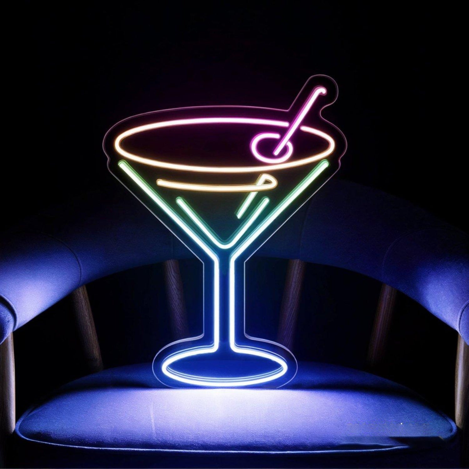 Multicolor Martini Cocktail Glass Led Neon Sign For Bar And Home Decor | Shineneon
