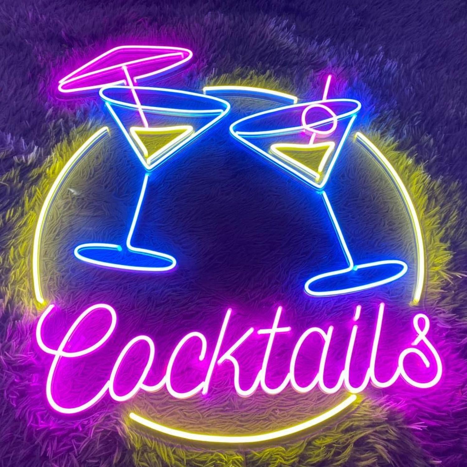 Multicolor Martini Cocktails Led Neon Sign Bar Decor | Shineneon
