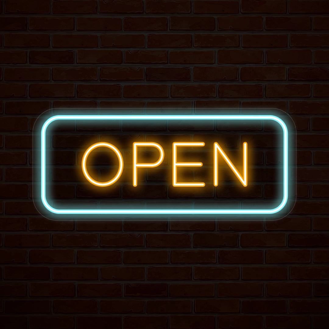 Multicolor Open Sign Rectangle Shape | Shineneon