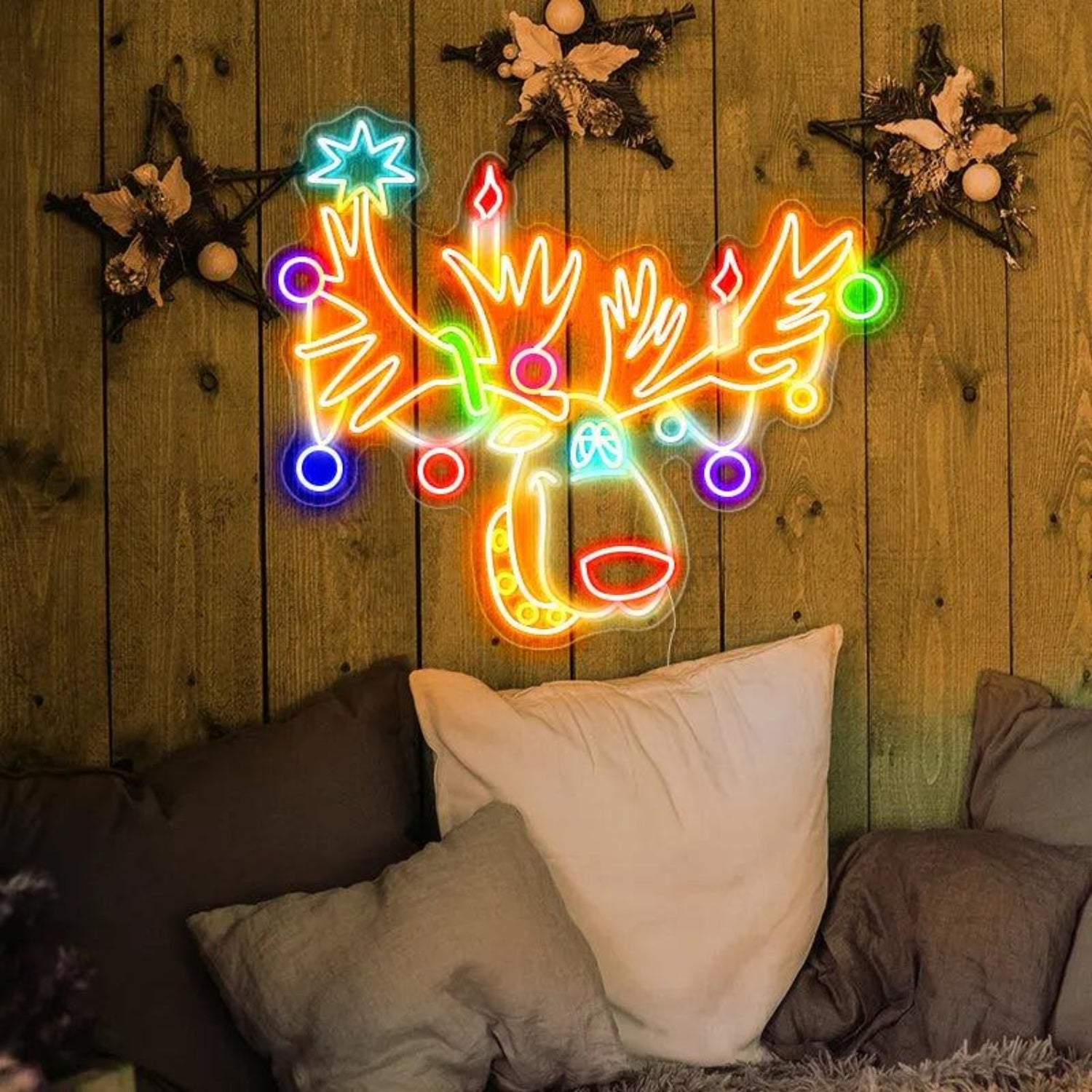 Multicolor Reindeer Christmas LED Neon Sign for Home Decor | Shineneon