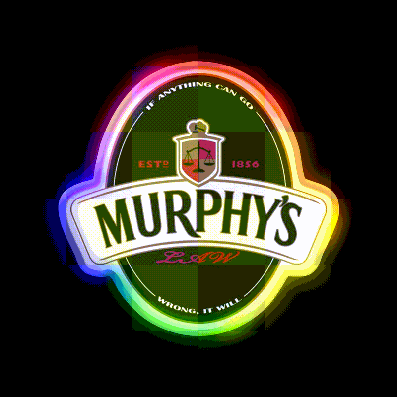 Murphys Law Beer Bar Decor Led Neon Sign Rgb Color - LED neon sign close-up detail