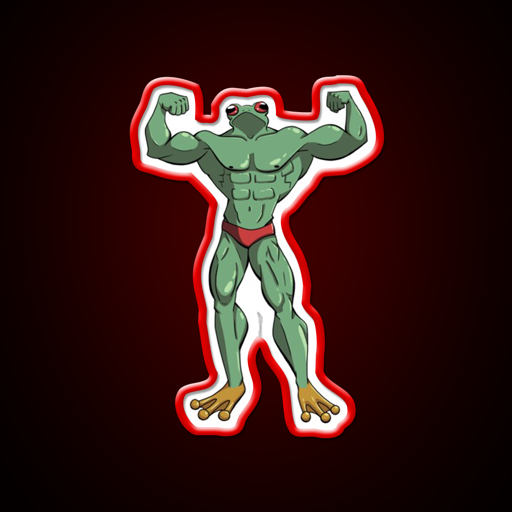 Muscle Frog Is Getting Those Gains Gym Fitness Led Neon Sign Rgb Color
